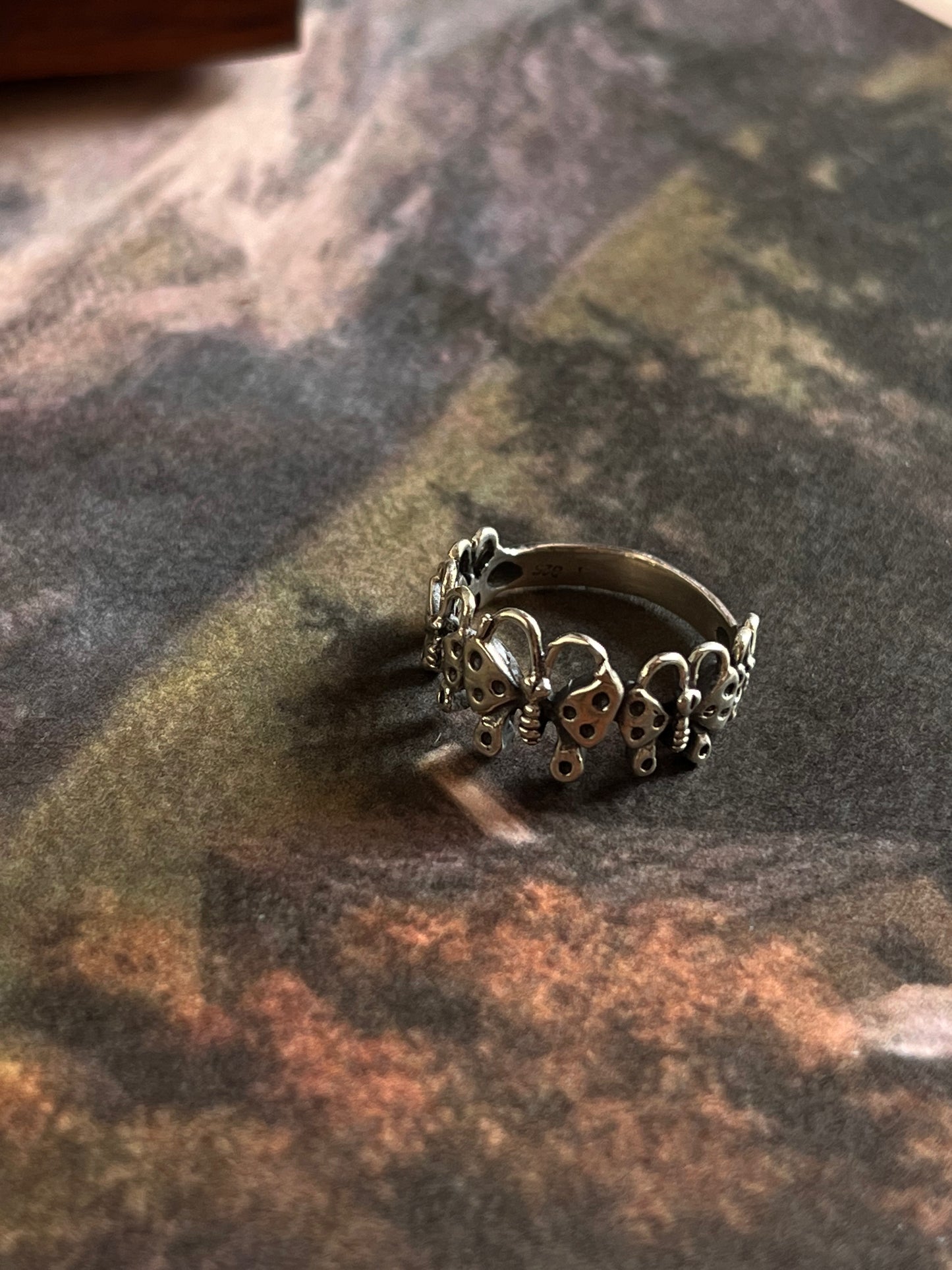 Unique Butterflies Band Ring Set in Silver