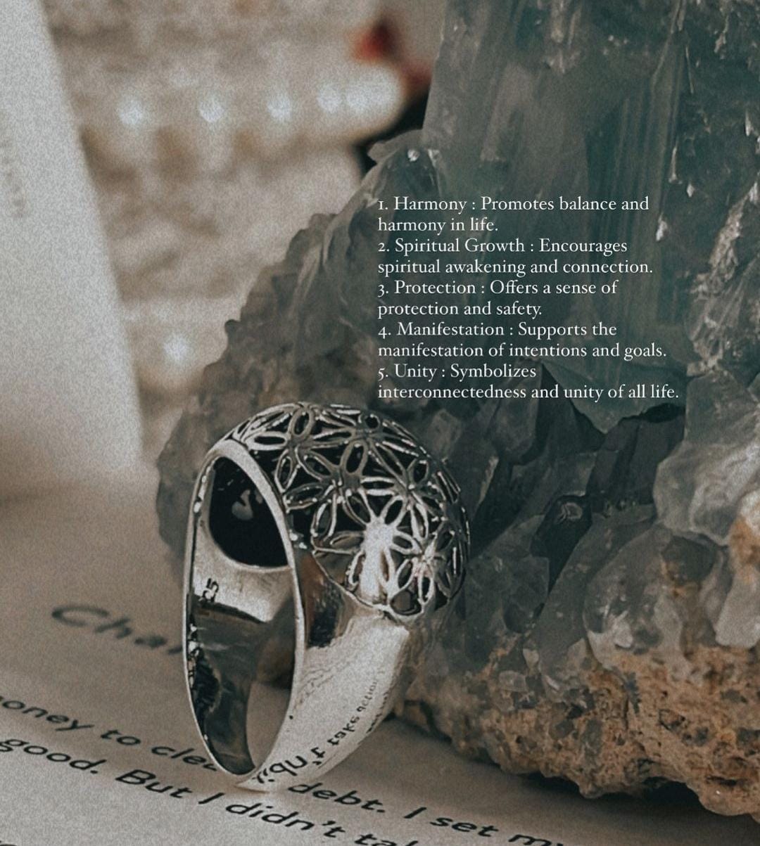 Timeless Seed of Life dome ring for spiritual energy