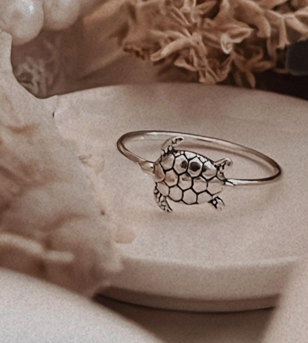 Tortoise 2 sterling silver ring