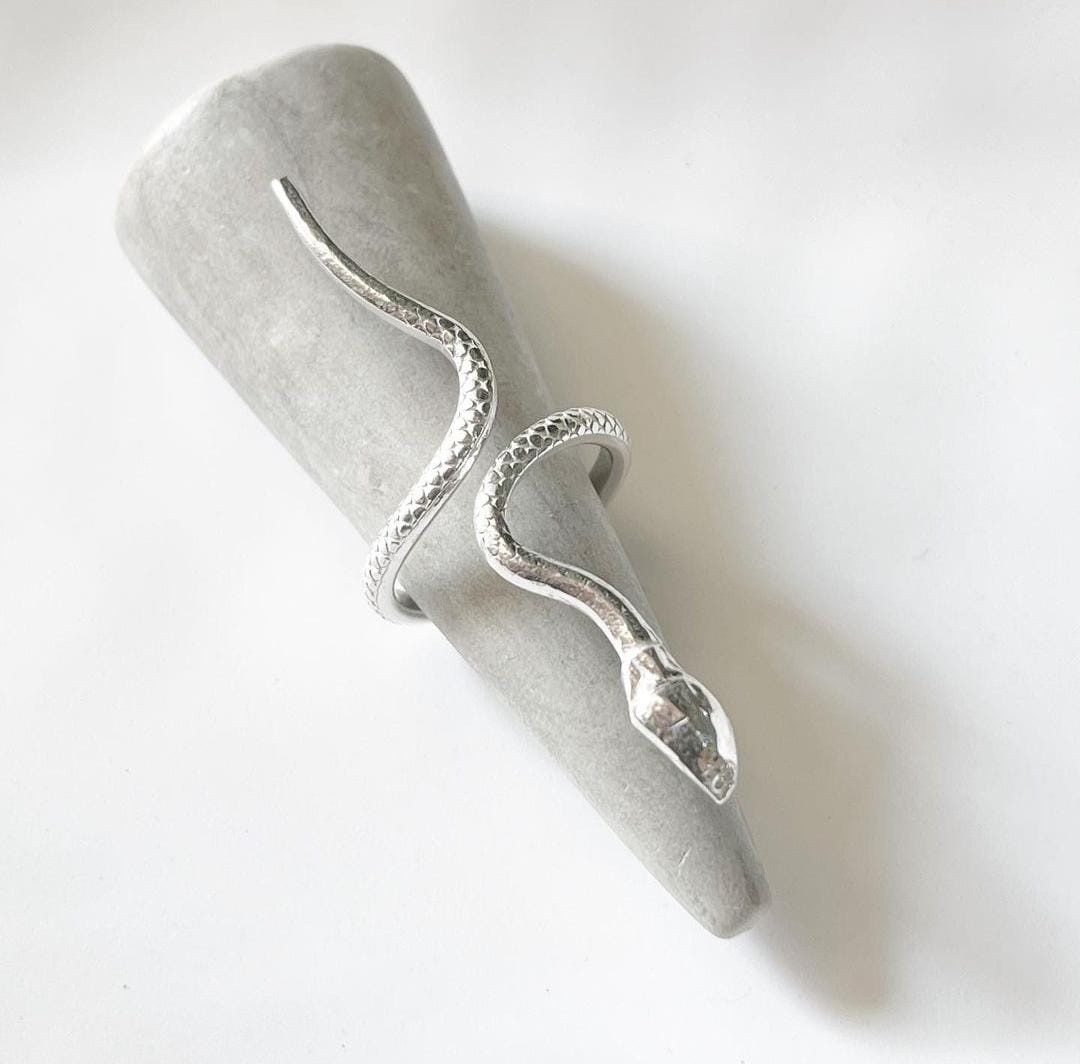 Stylish serpent 2 design ring in sterling silver