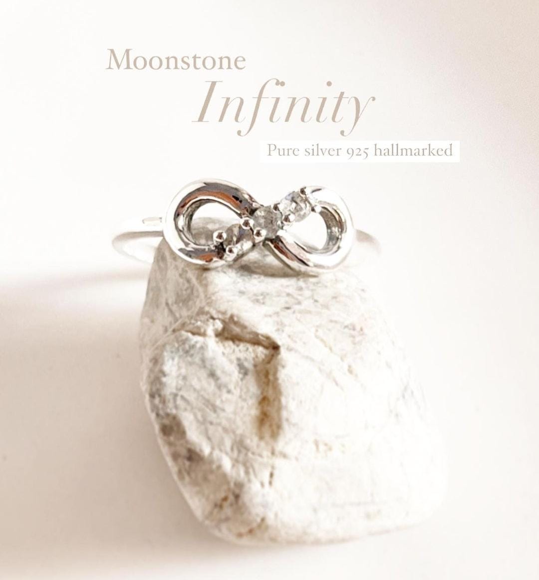 Moonstone Infinity Sterling Silver Ring