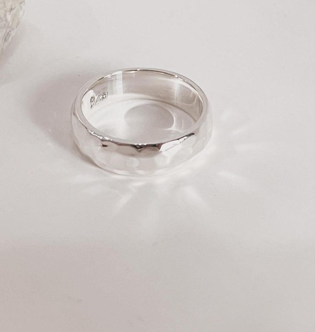 Sterling Silver Chunky Hammered Ring