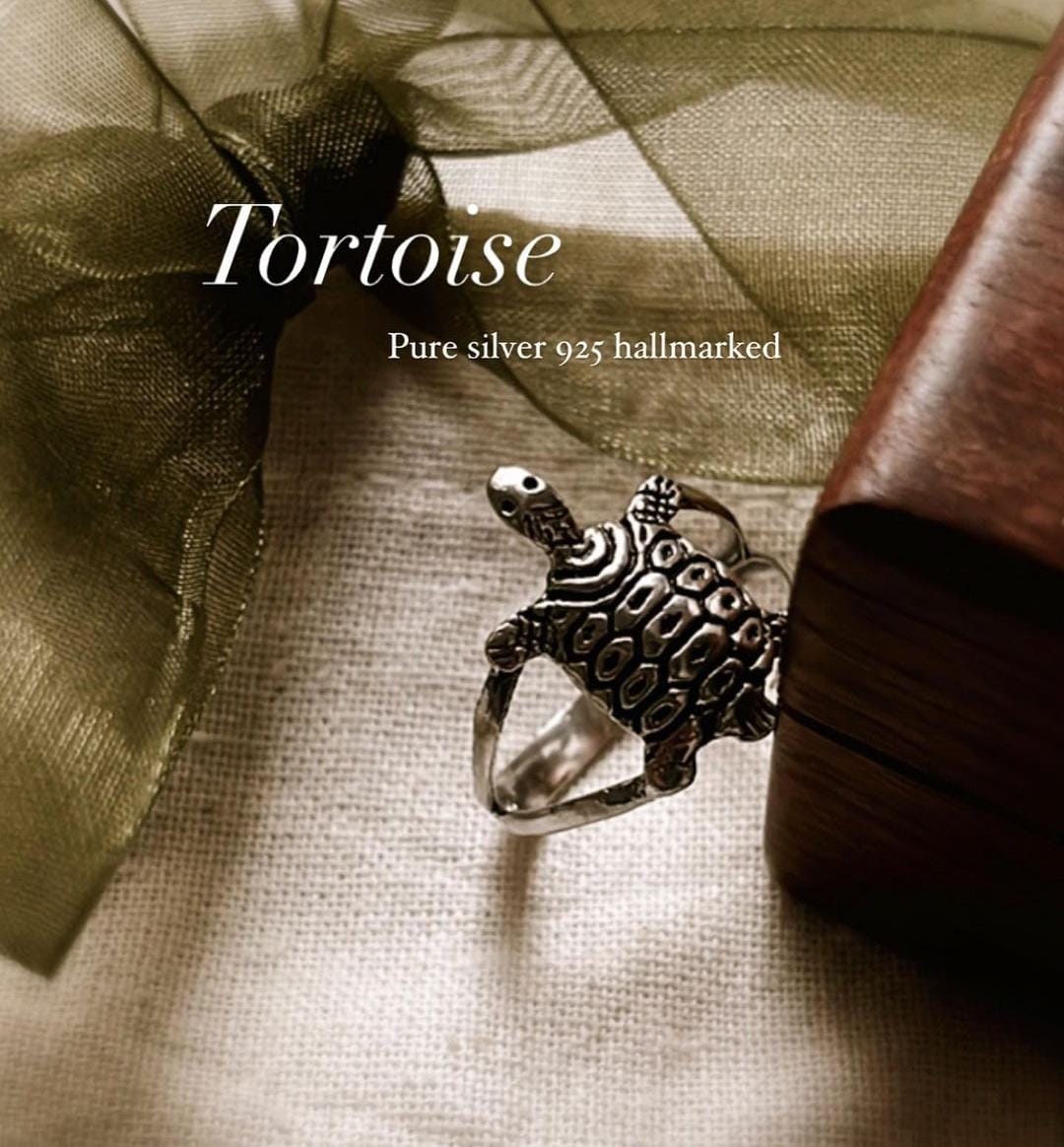 Tortoise 1 sterling silver ring