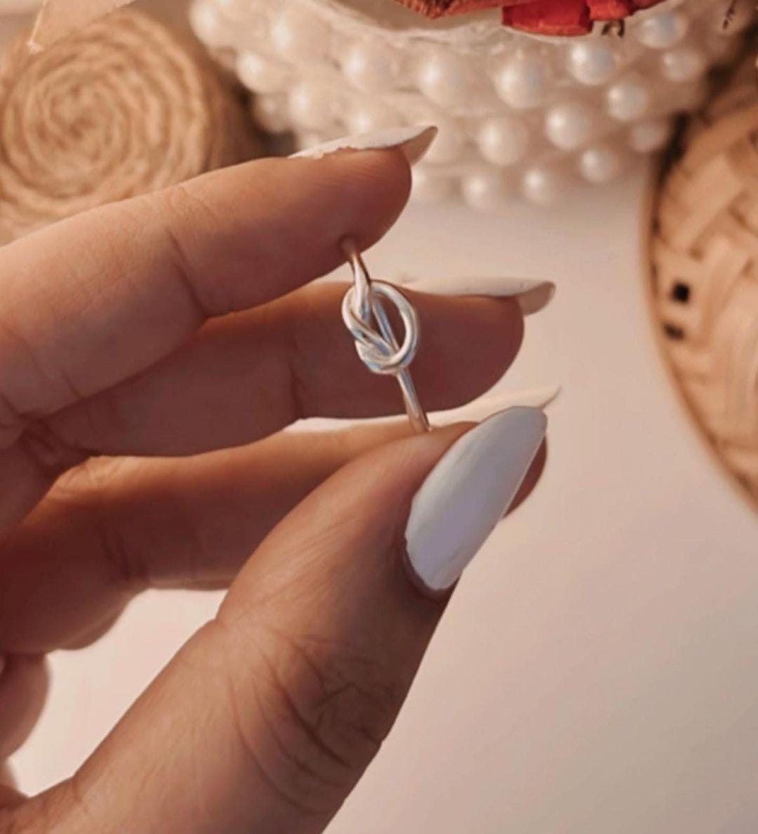 Charming Promise Knot Silver Ring