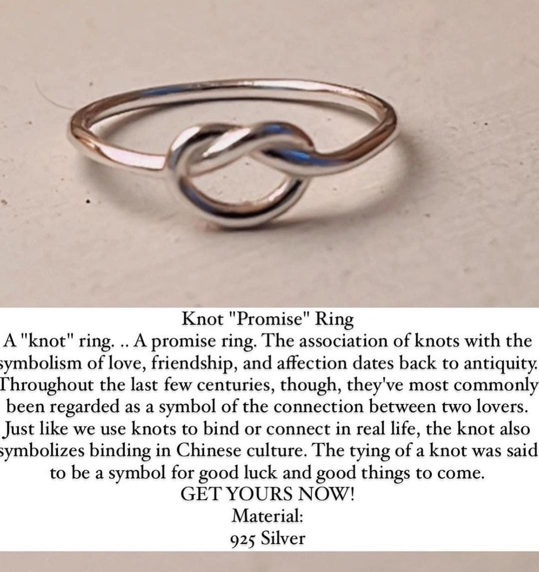 Sterling Silver Ring with Promise Knot Design