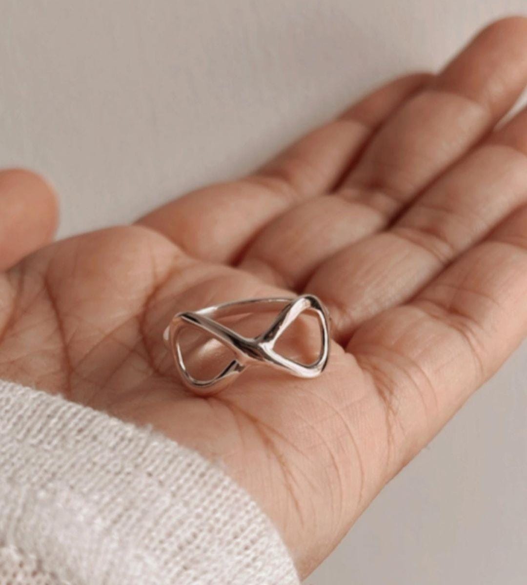 Minimalist Infinity Ring in Sterling Silver