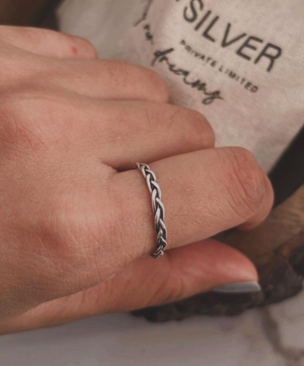 Sterling Silver Loose Braided Band Ring for Unique Style