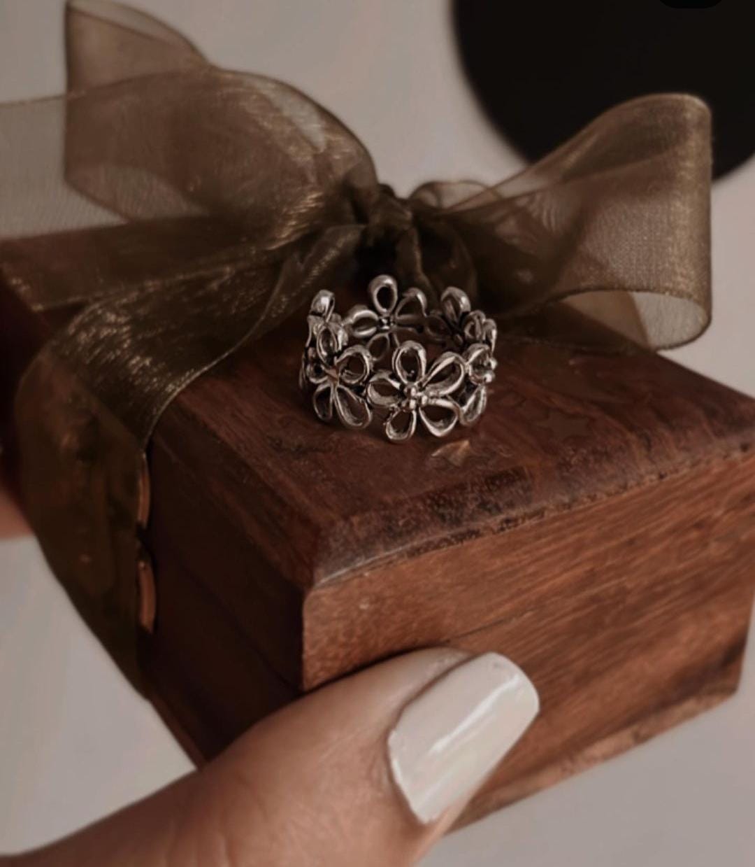 Bloom Floral Band Silver Ring