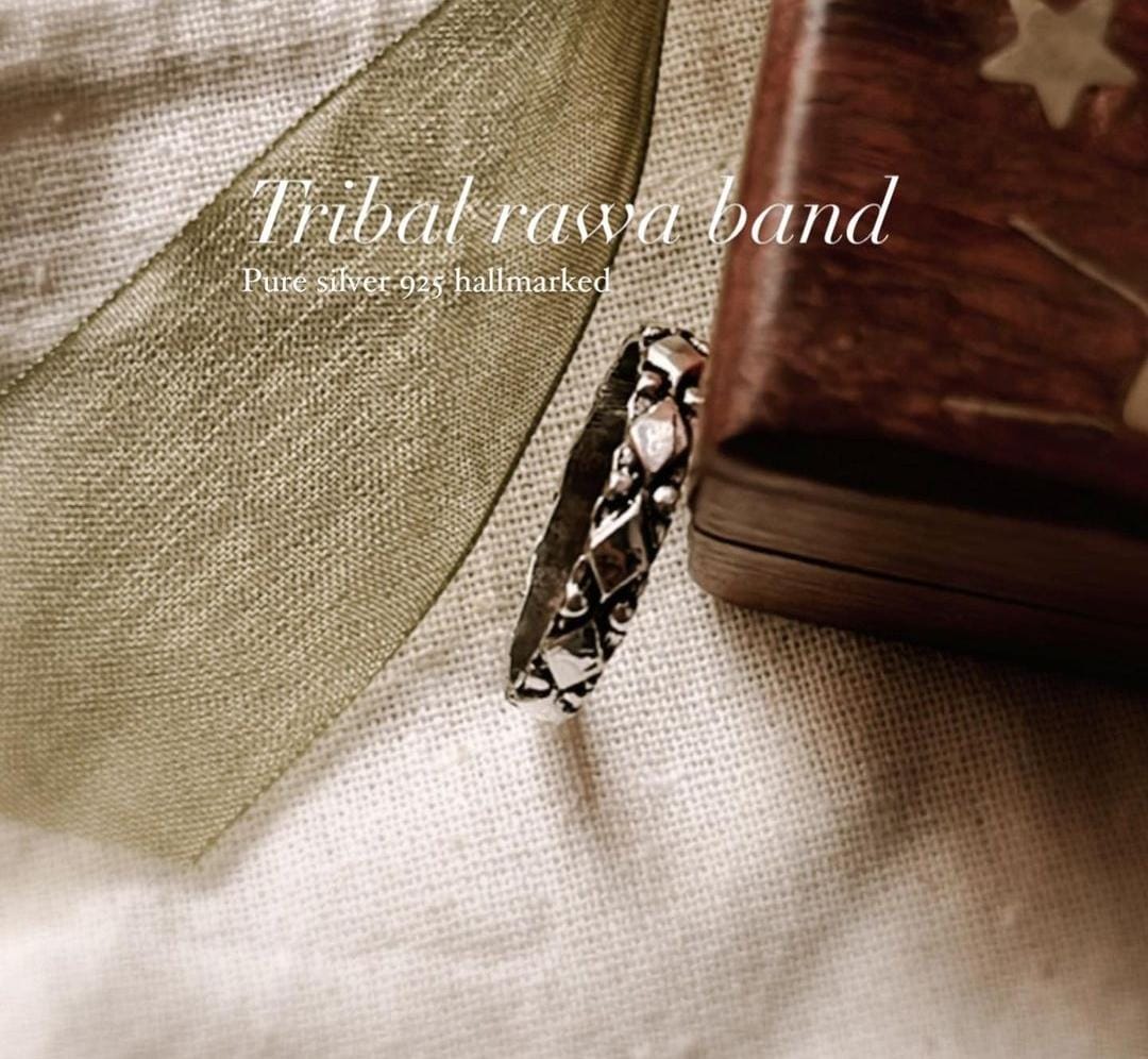 925 sterling silver tribal Rawa band ring