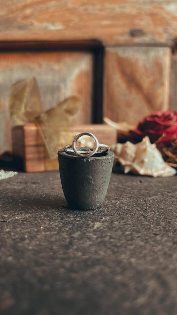 Modern Silver Ring with Open Circle Shape