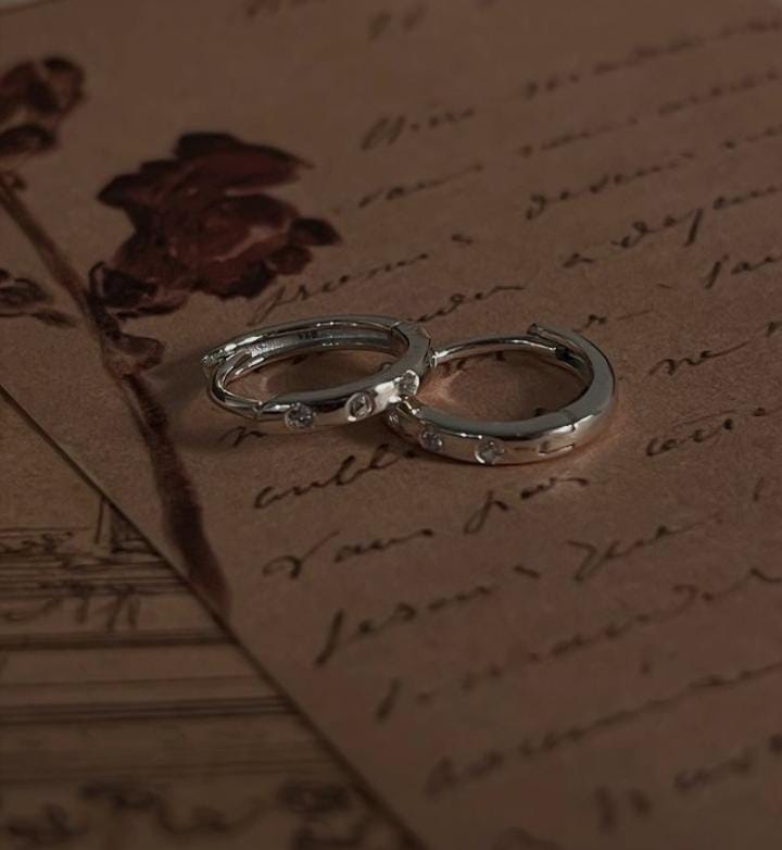 Elegant Plain CZ Huggies in Silver