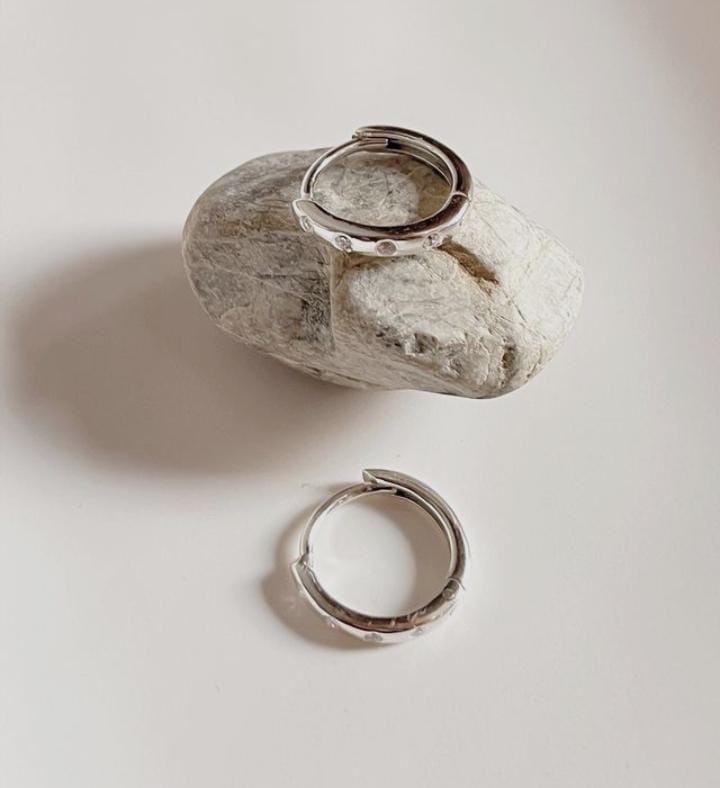 Classic Silver Huggies with CZ Stones