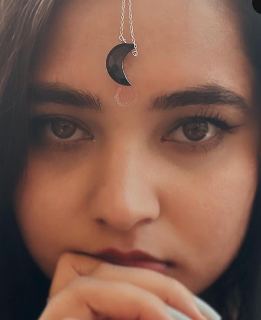 Handmade Black Onyx Crescent Moon Necklace