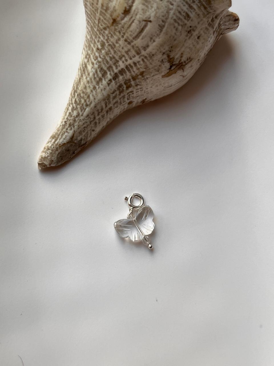 Handcrafted Clear Quartz Butterfly Charm