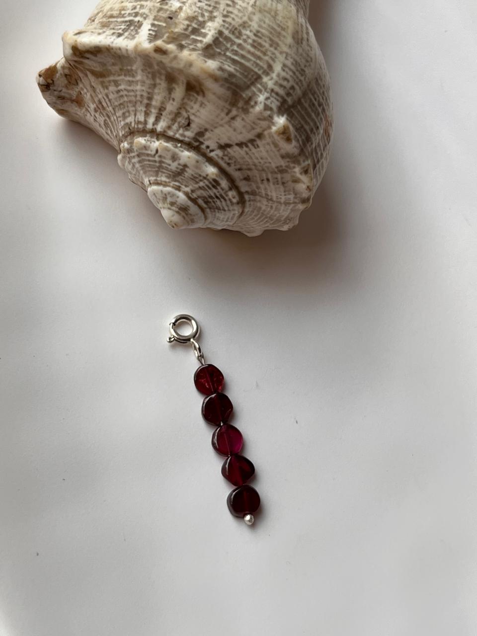 Handmade Garnet Charm for Jewelry