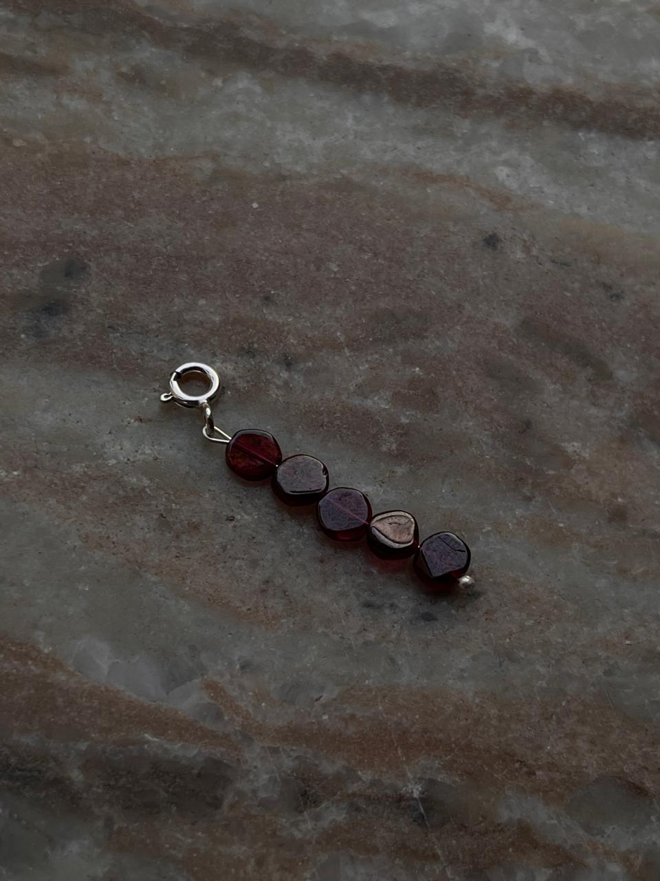Elegant Garnet Crystal Charm for Jewelry