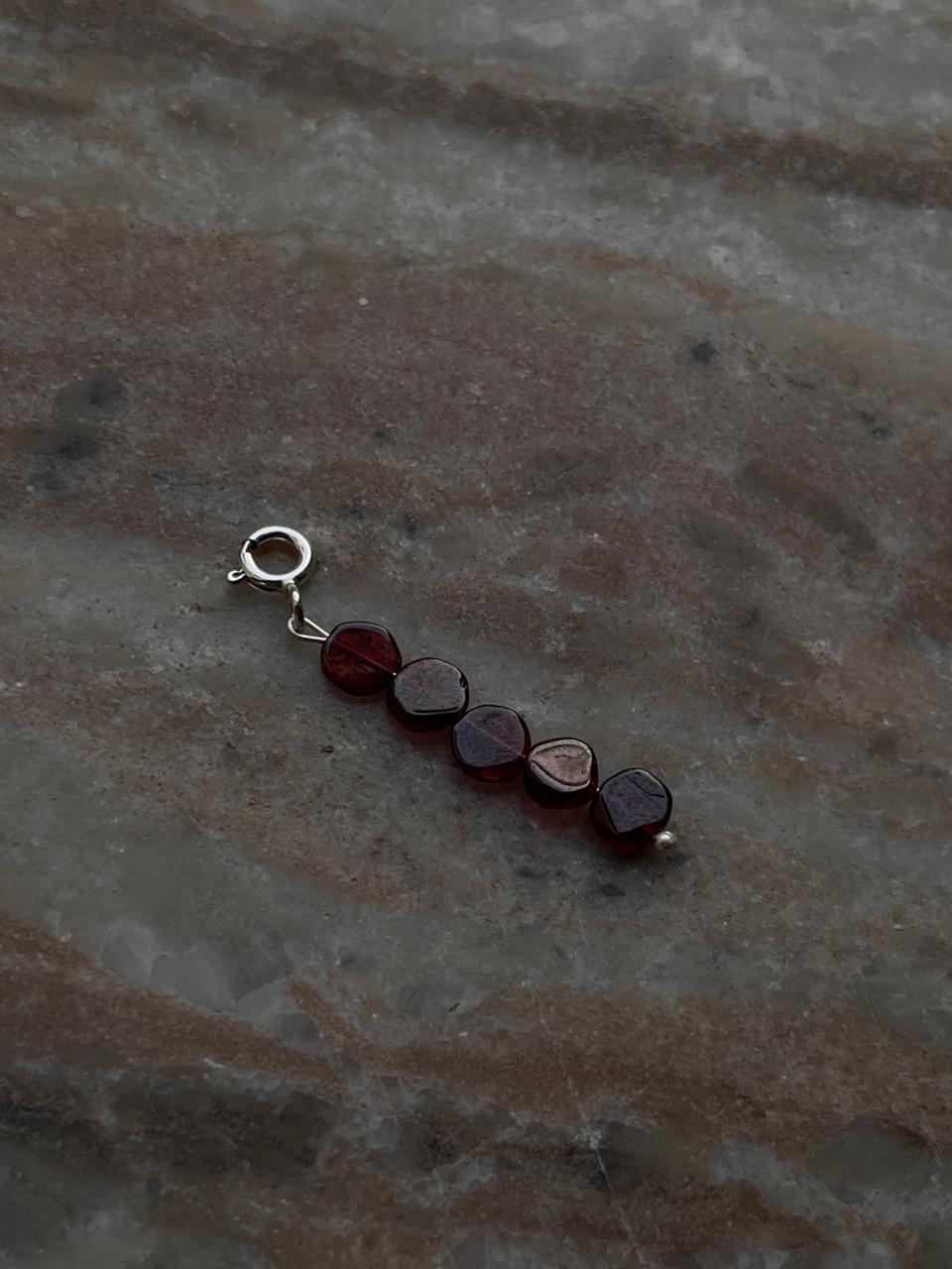 Deep Red Garnet Charm Pendant