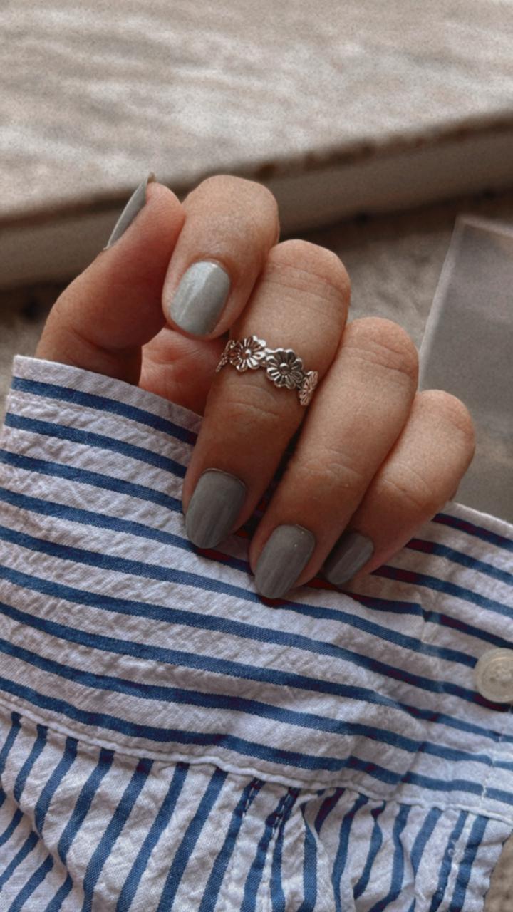 Floral Sterling Silver Ring for Pinky or Middle Finger