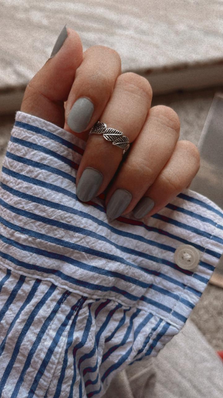 Leafy Silver Ring Adjustable for Mid or Little Finger Wear