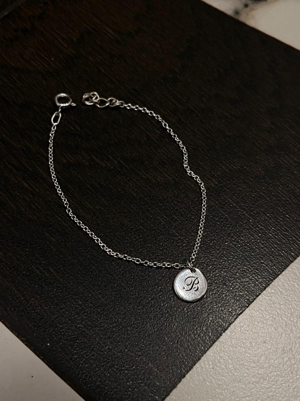 Custom Initial Sterling Silver Bracelet for Everyday Wear