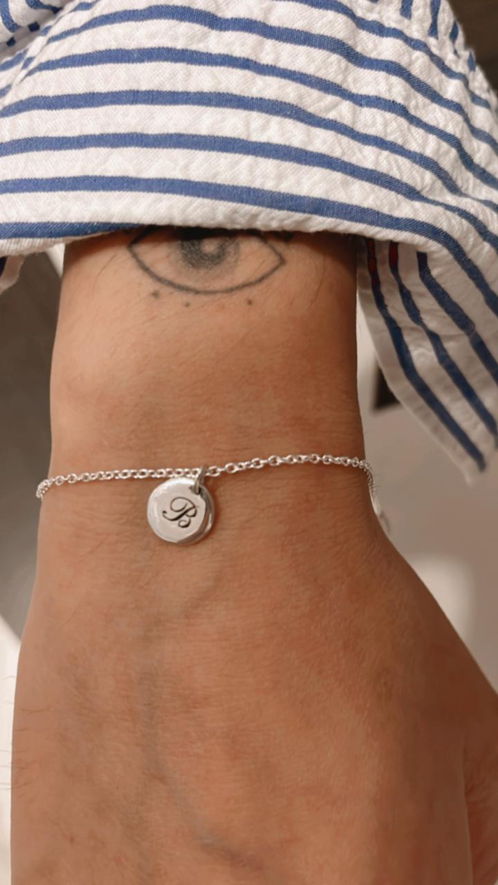 Initial Silver Bracelet – Minimalist Personalized Jewelry