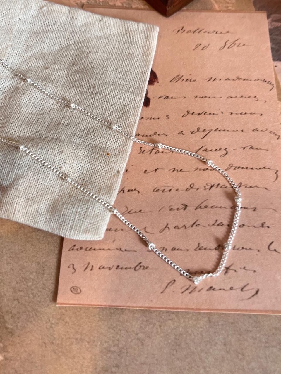 Elegant Cable Dot Silver Bracelet