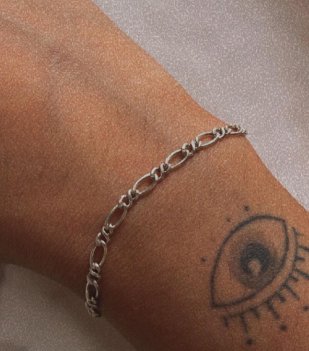 Classic Figaro Silver Bracelet for Men and Women