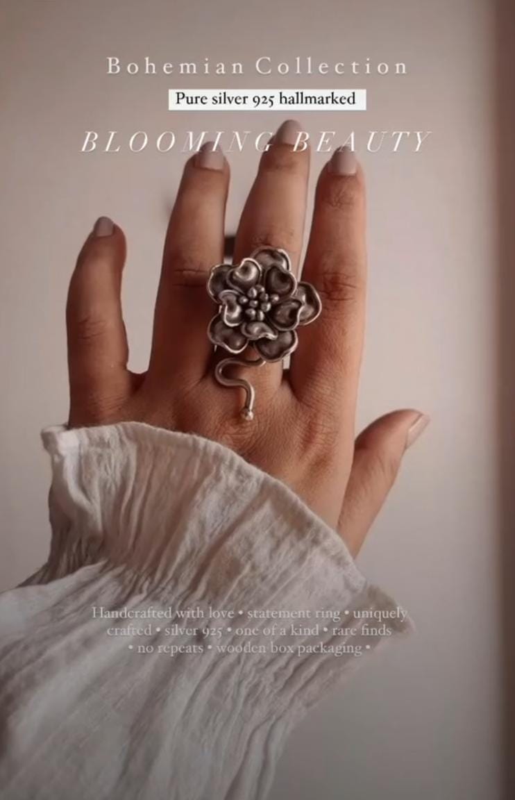 Bohemian Style Blooming Beauty Silver 925 Ring