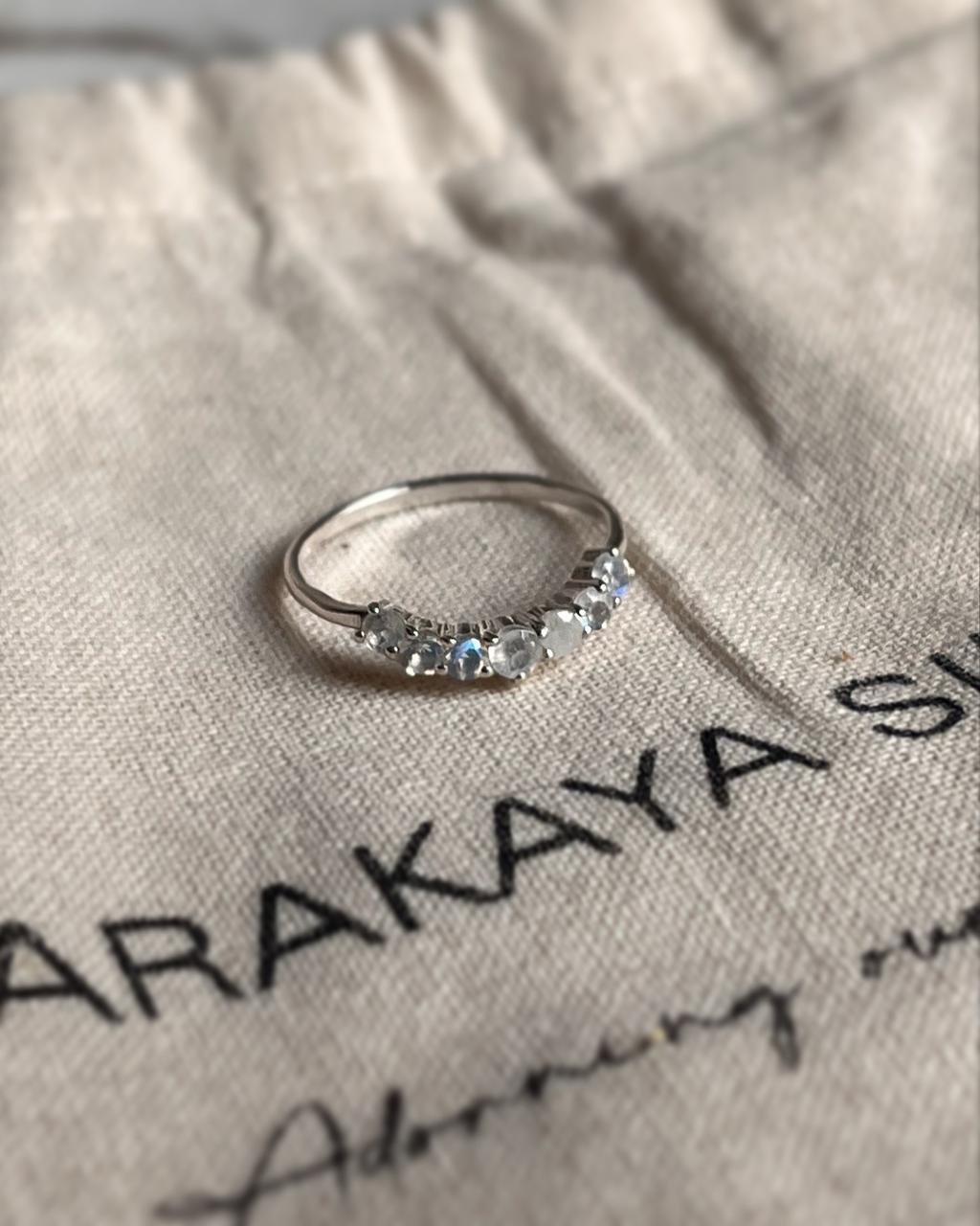 Timeless Moonstone Crown Stone Silver Ring