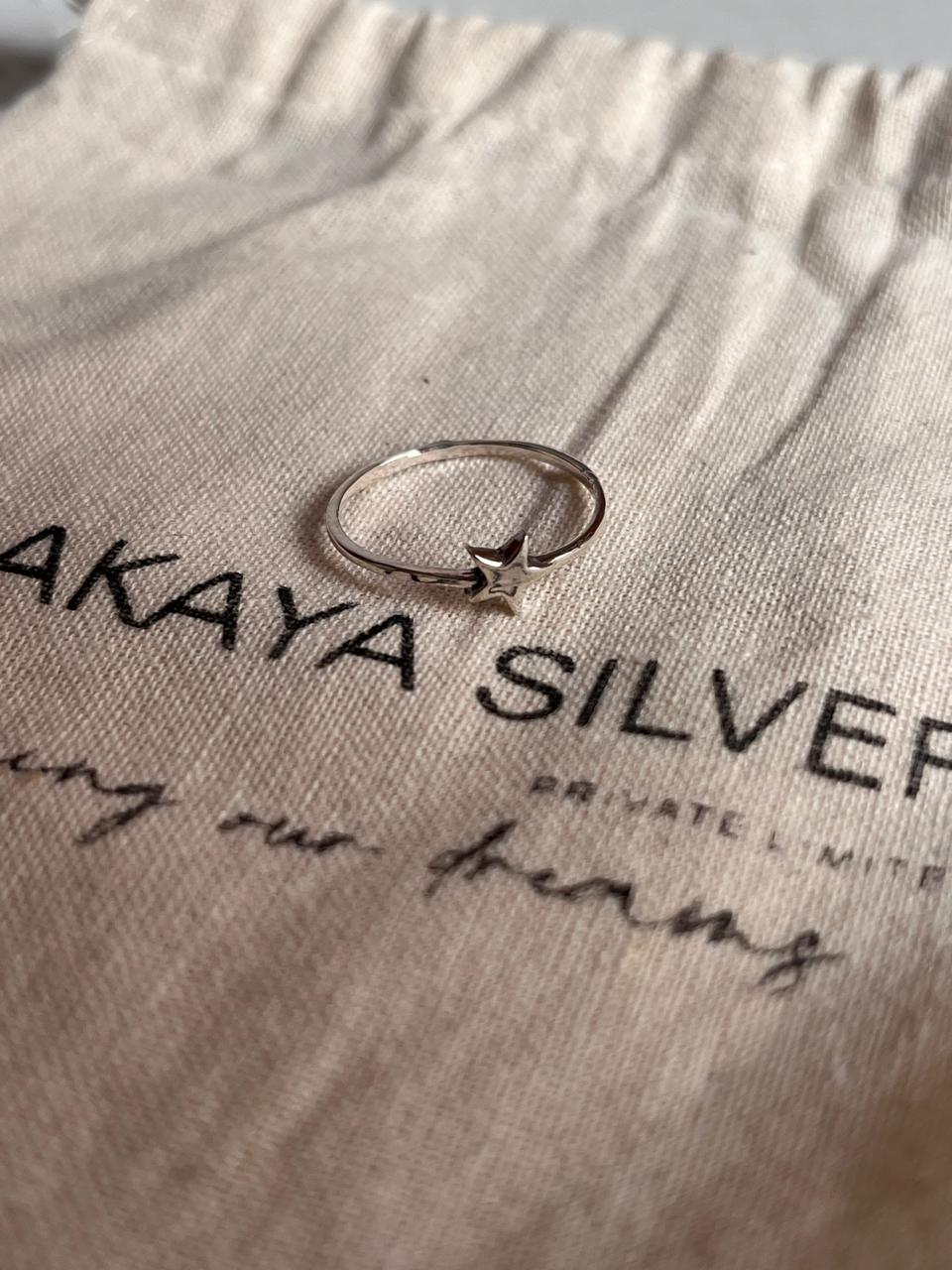 Elegant Plain Star Silver Ring