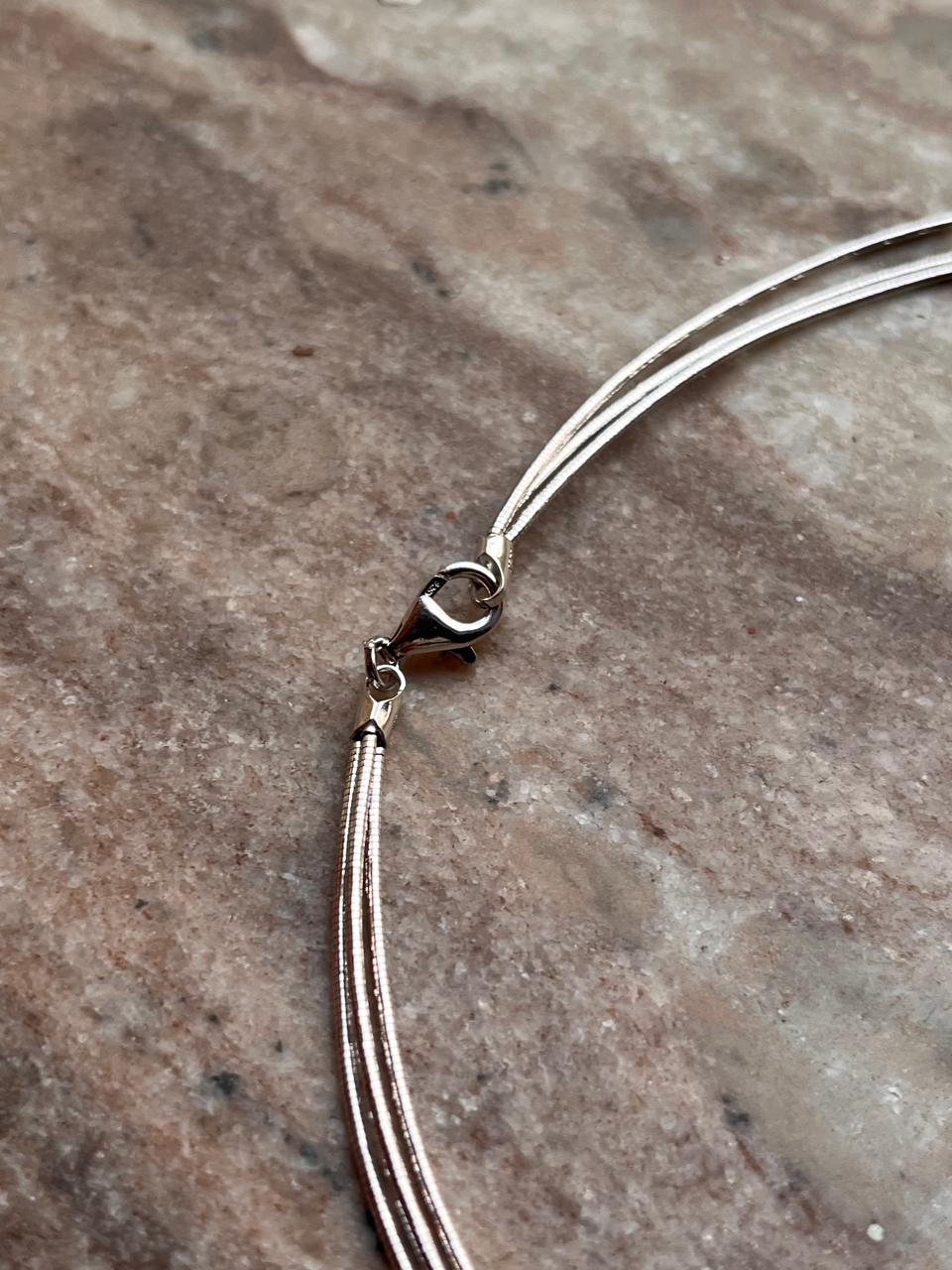 925 sterling silver three layer Italian Hasli necklace