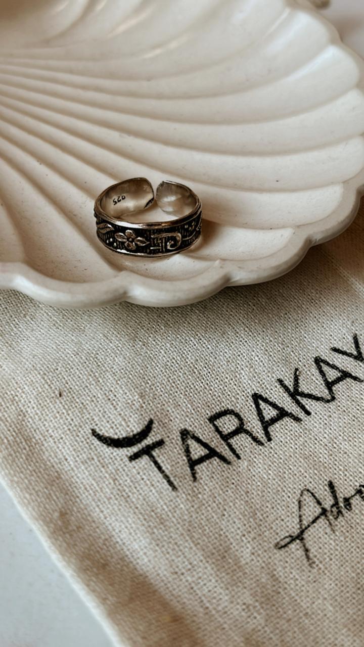 Flower Garden Mid / Little Finger Silver Ring