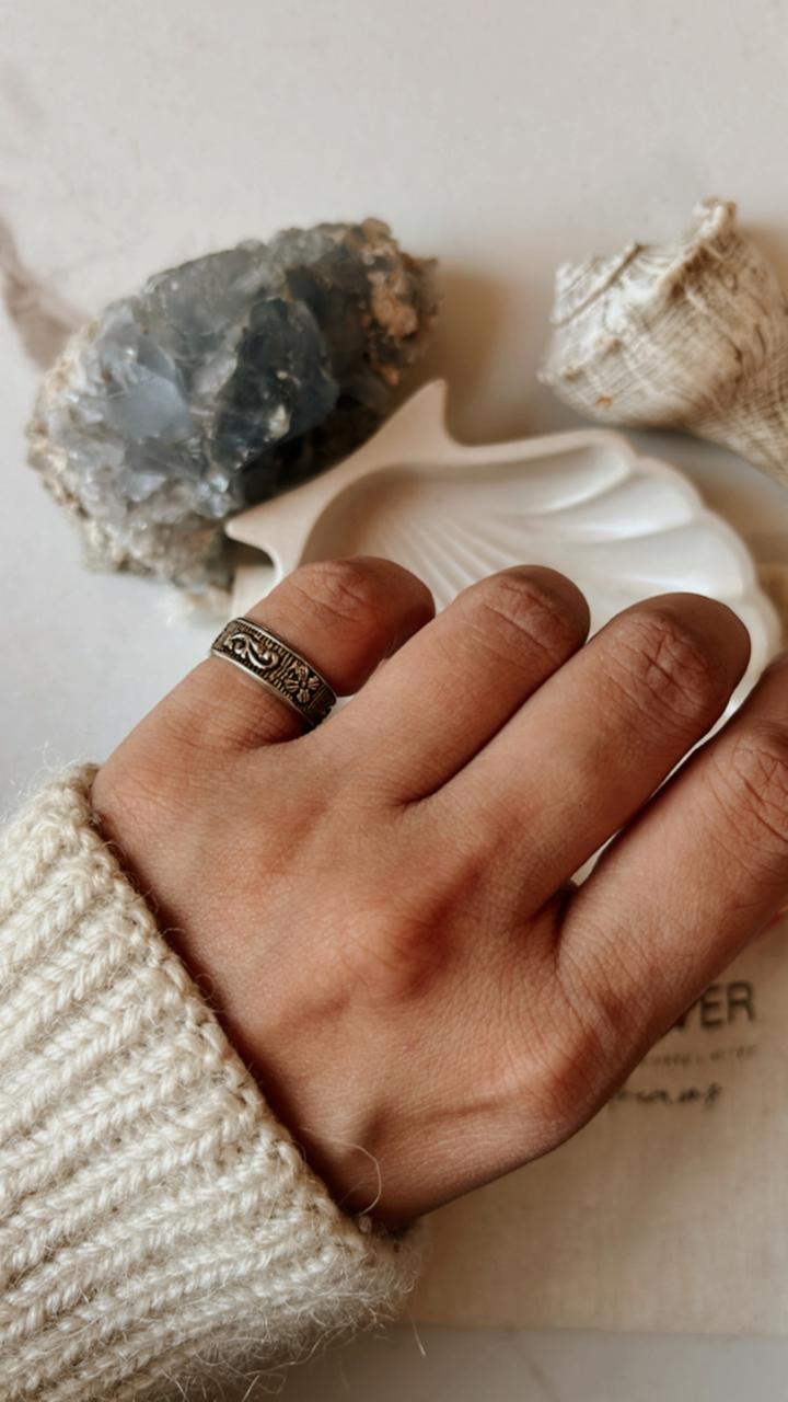 Sterling Silver Flower Garden Ring for Mid or Little Finger