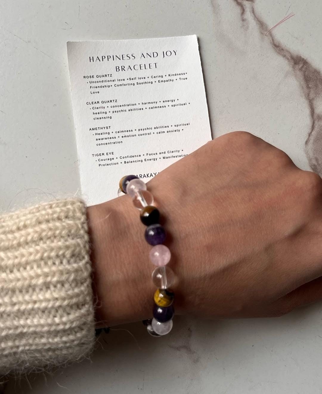 8MM Natural Crystal Bracelet for Happiness and Joy