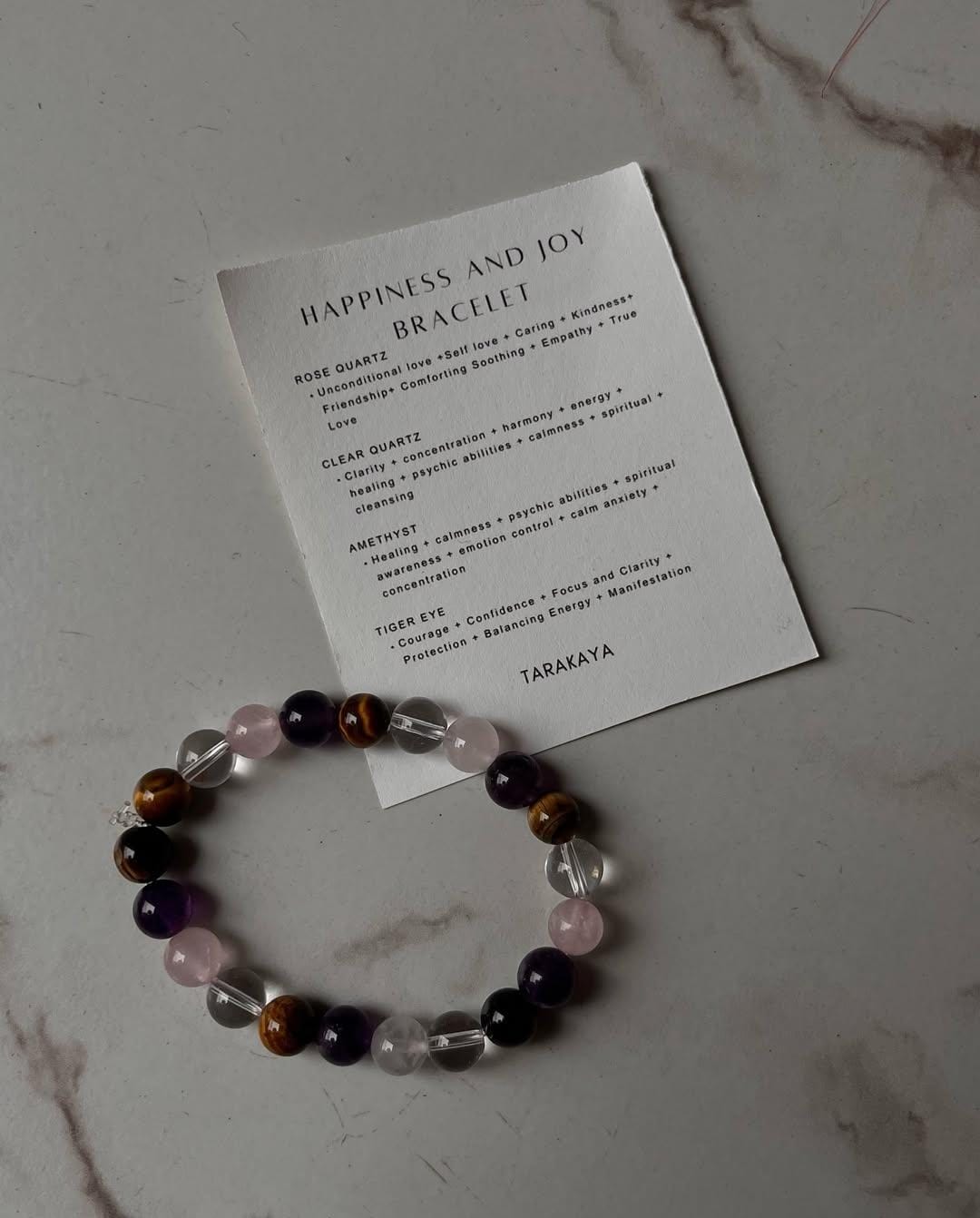 Healing Happiness and Joy 8MM Natural Crystal Bracelet