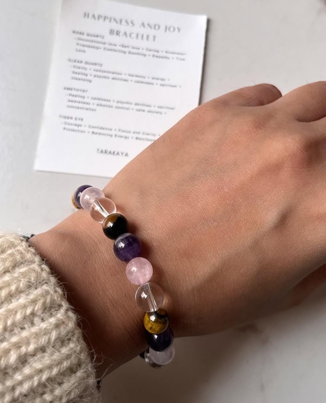 8MM Natural Crystal Bracelet for Happiness and Joy