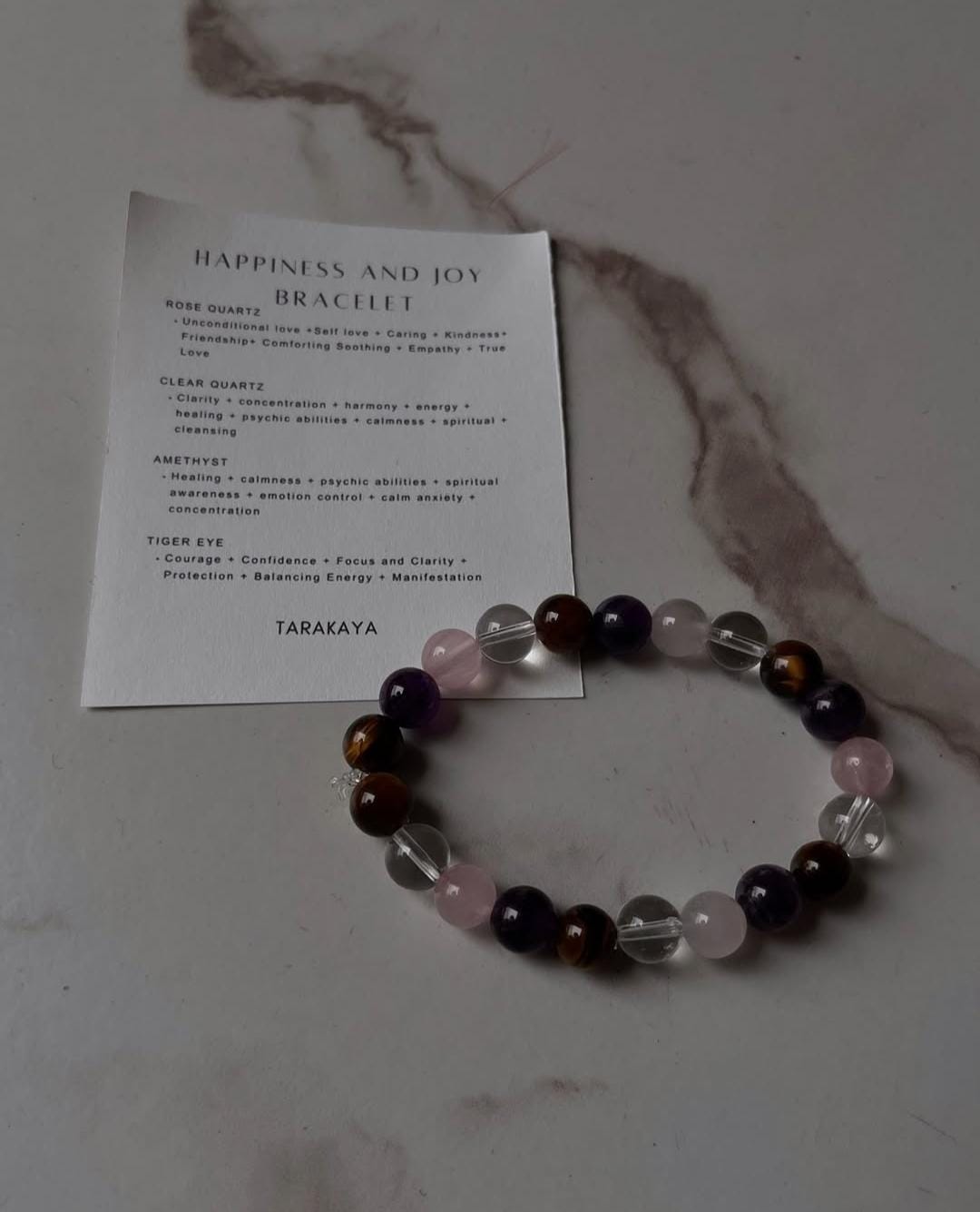 Happiness and Joy Healing Intention 8MM Crystal Bracelet