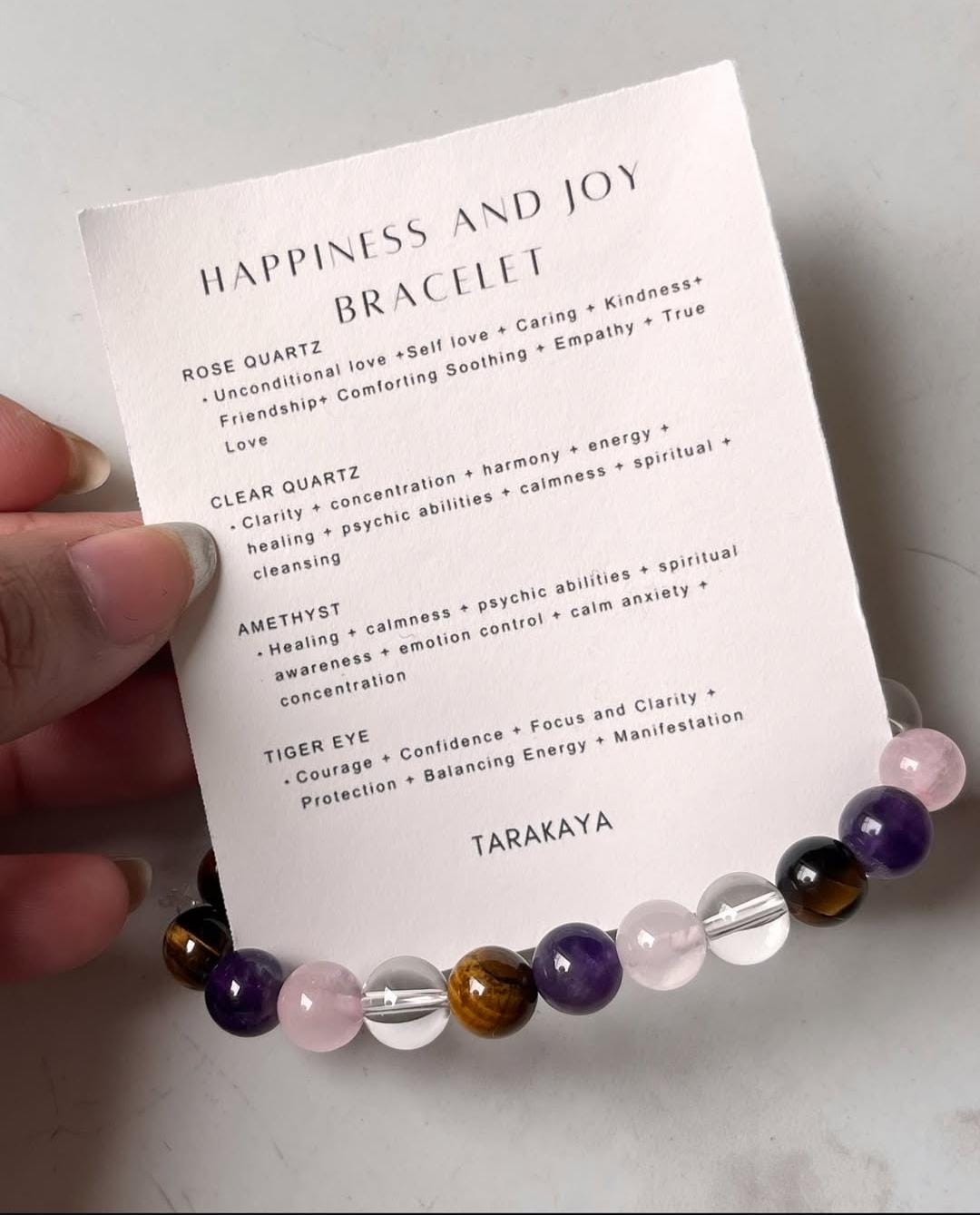 8MM Happiness and Joy Natural Crystal Bracelet for Uplifting Energy