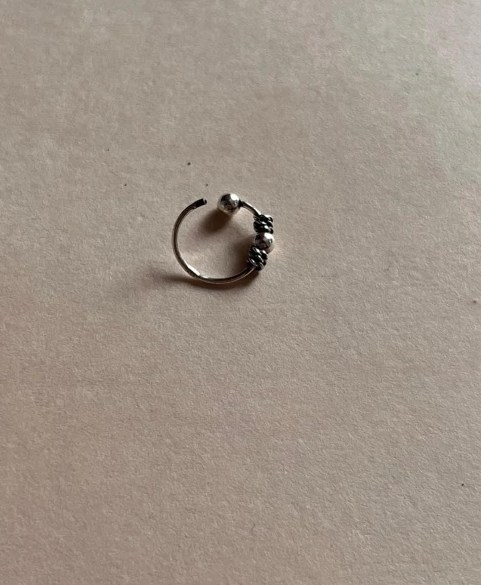 925 sterling silver nose ring with antique boho design