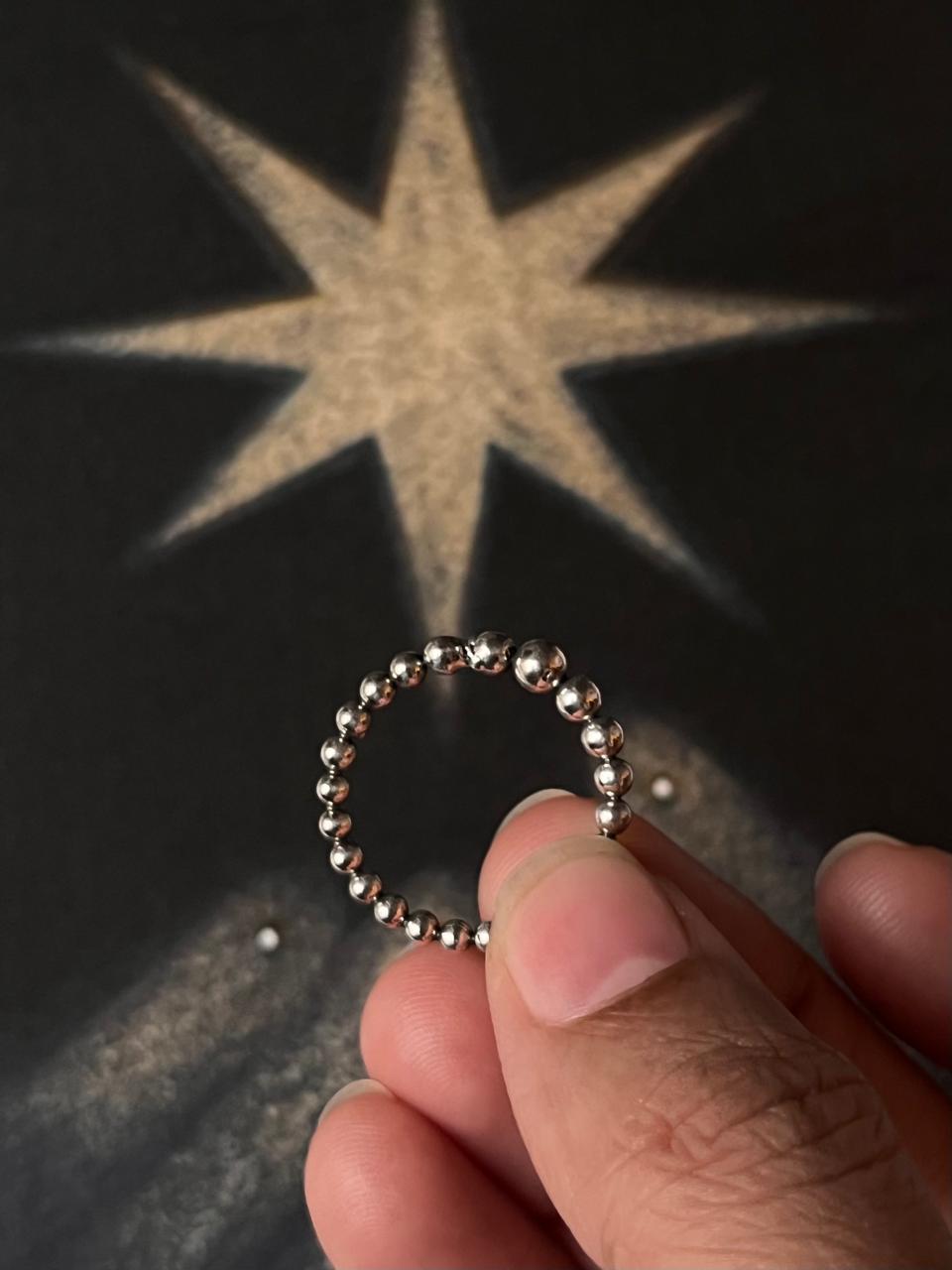 Dots of the Tribe 925 Silver Ring - Bold Tribal-Inspired Dot Design