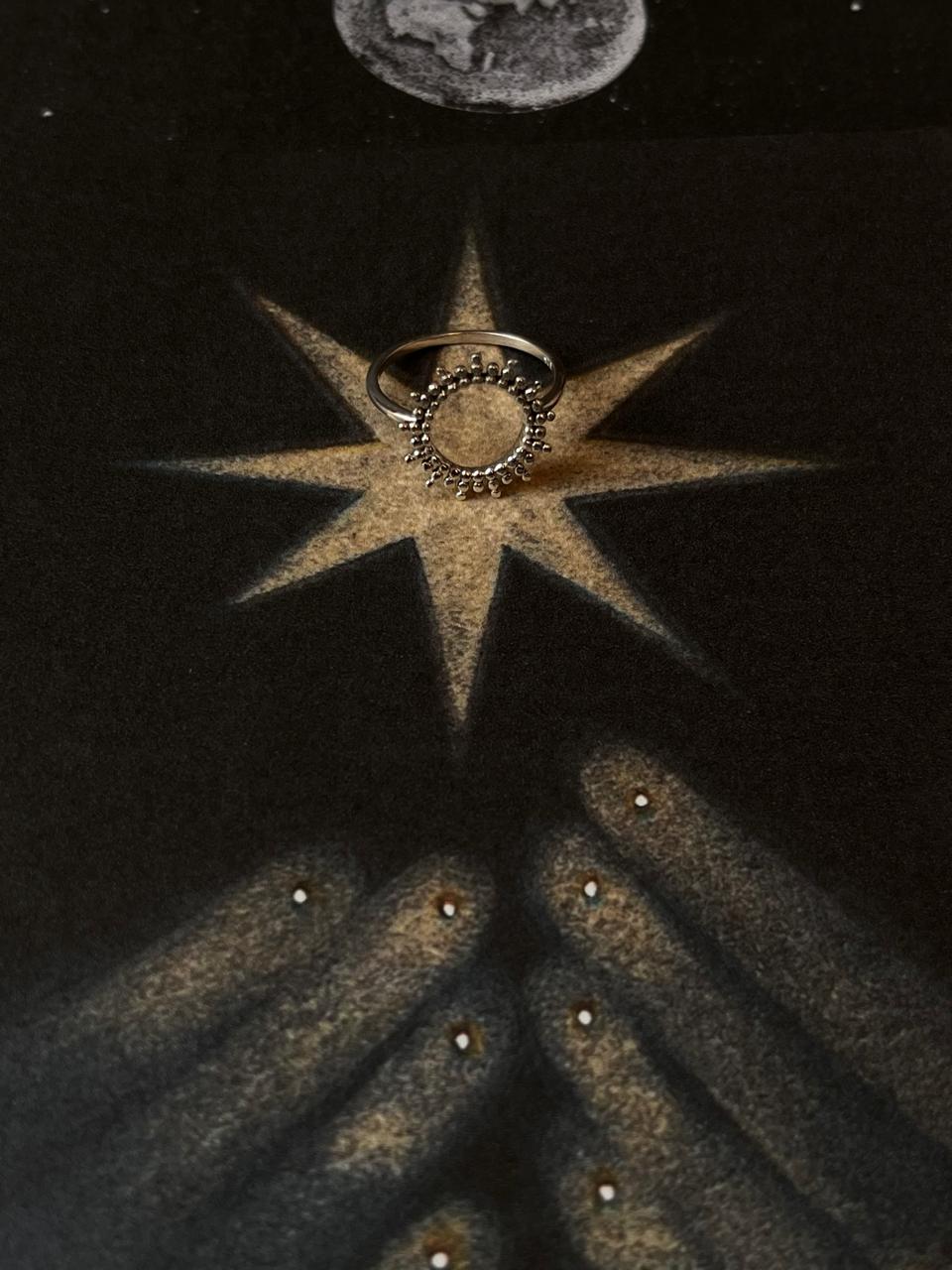 Rawa Sun Mandala 925 Silver Ring - Intricate Sun and Mandala Design