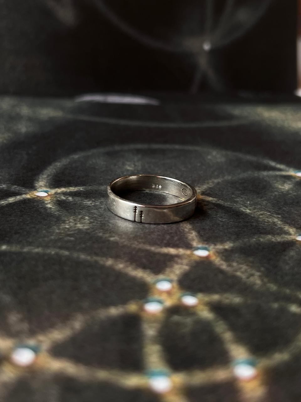 925 Silver Forest Pine Tree Band Ring - Elegant Tree Motif Design