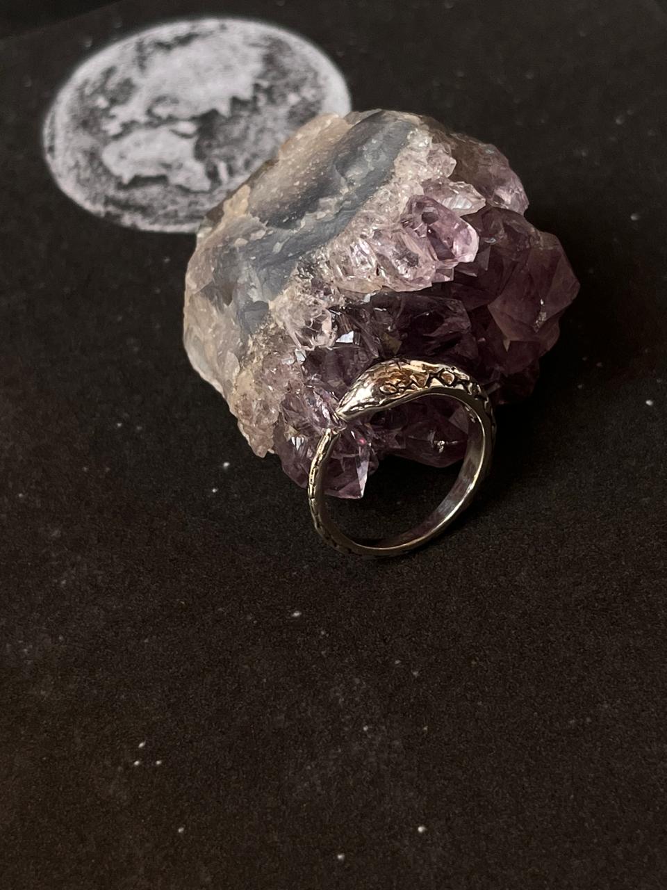 925 Silver Sacred Serpent Adjustable Ring - Intricate Snake Motif