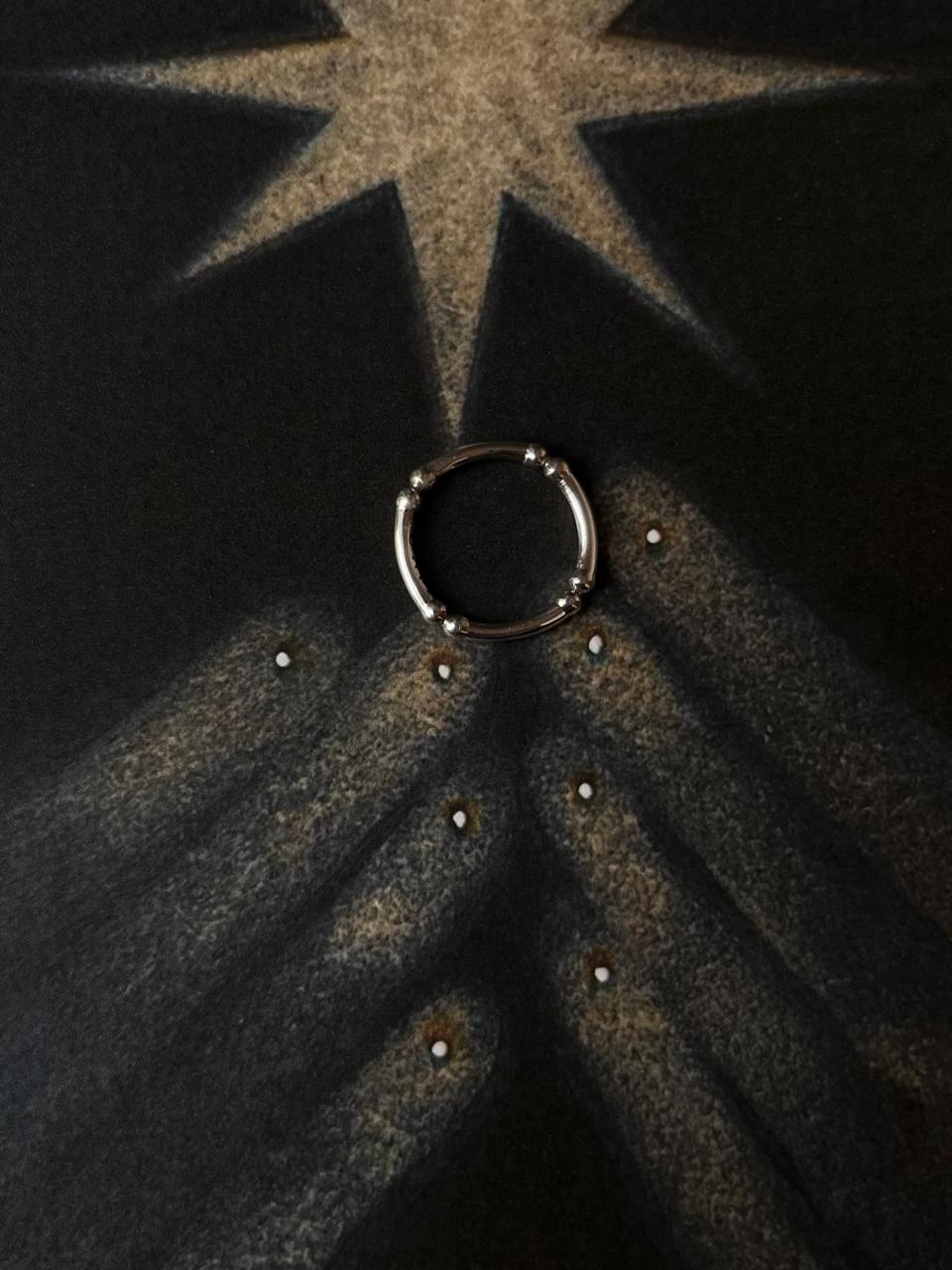 Dot Wise 925 Silver Ring - Bold Ring with Dotted Pattern