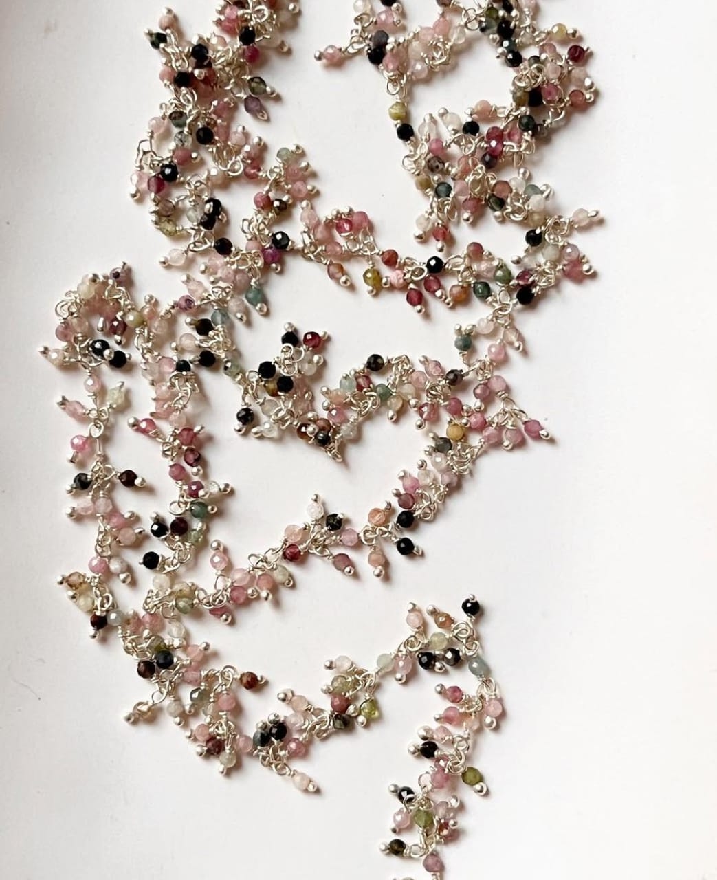 Boho-Inspired Multi Tourmaline Handcrafted Silver Bracelet