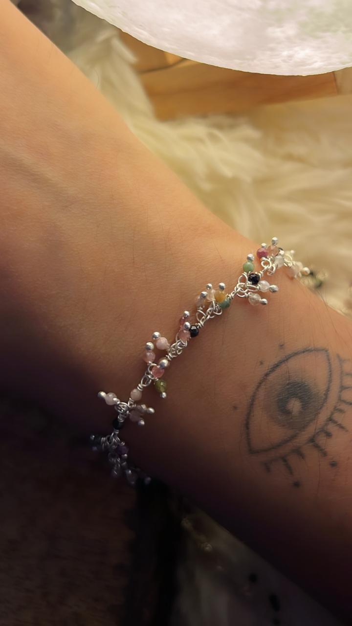 Multi Tourmaline Silver Bracelet for Elegant and Modern Jewelry Styles