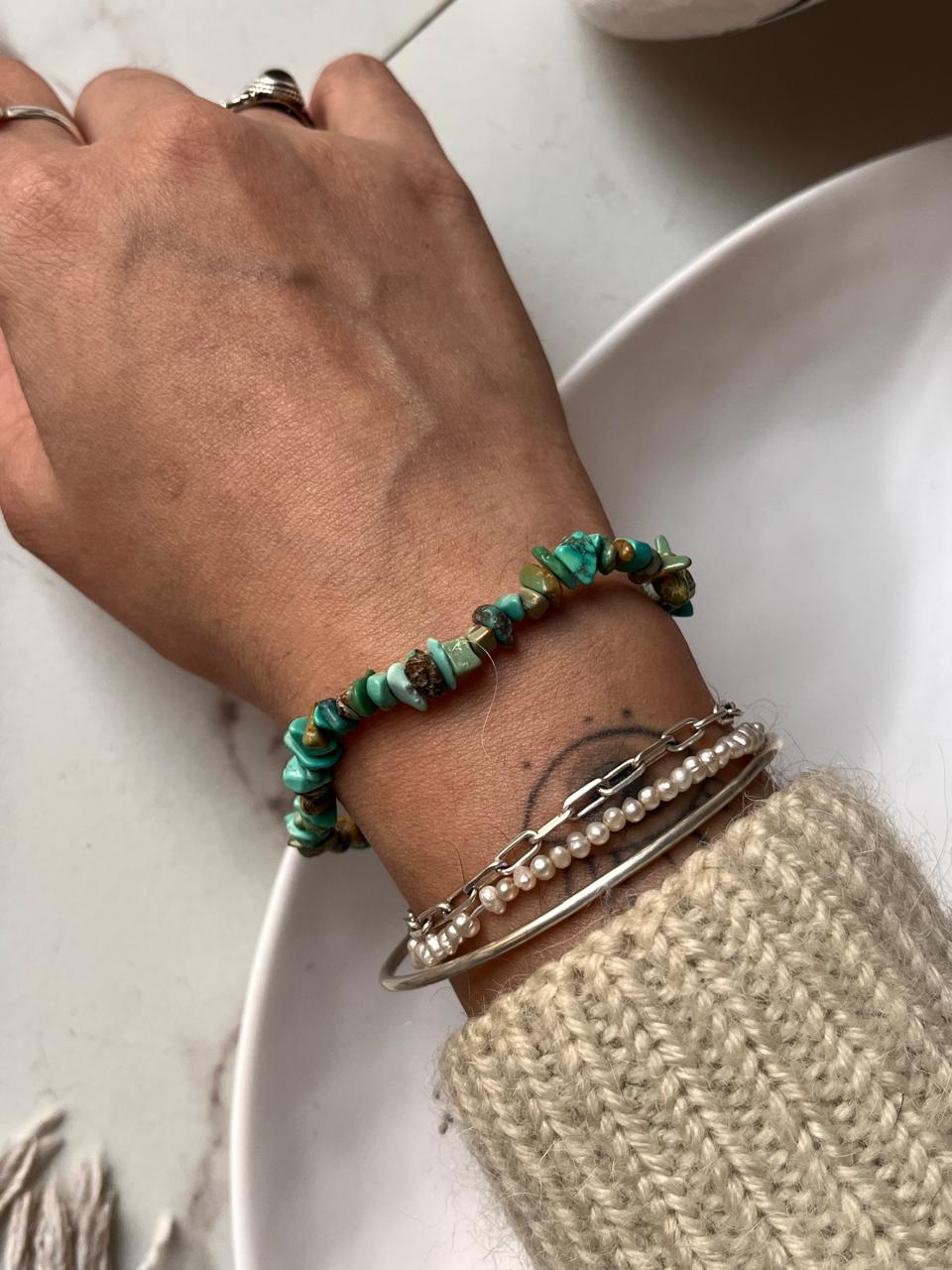 Turquoise Natural Chips Crystal Bracelet