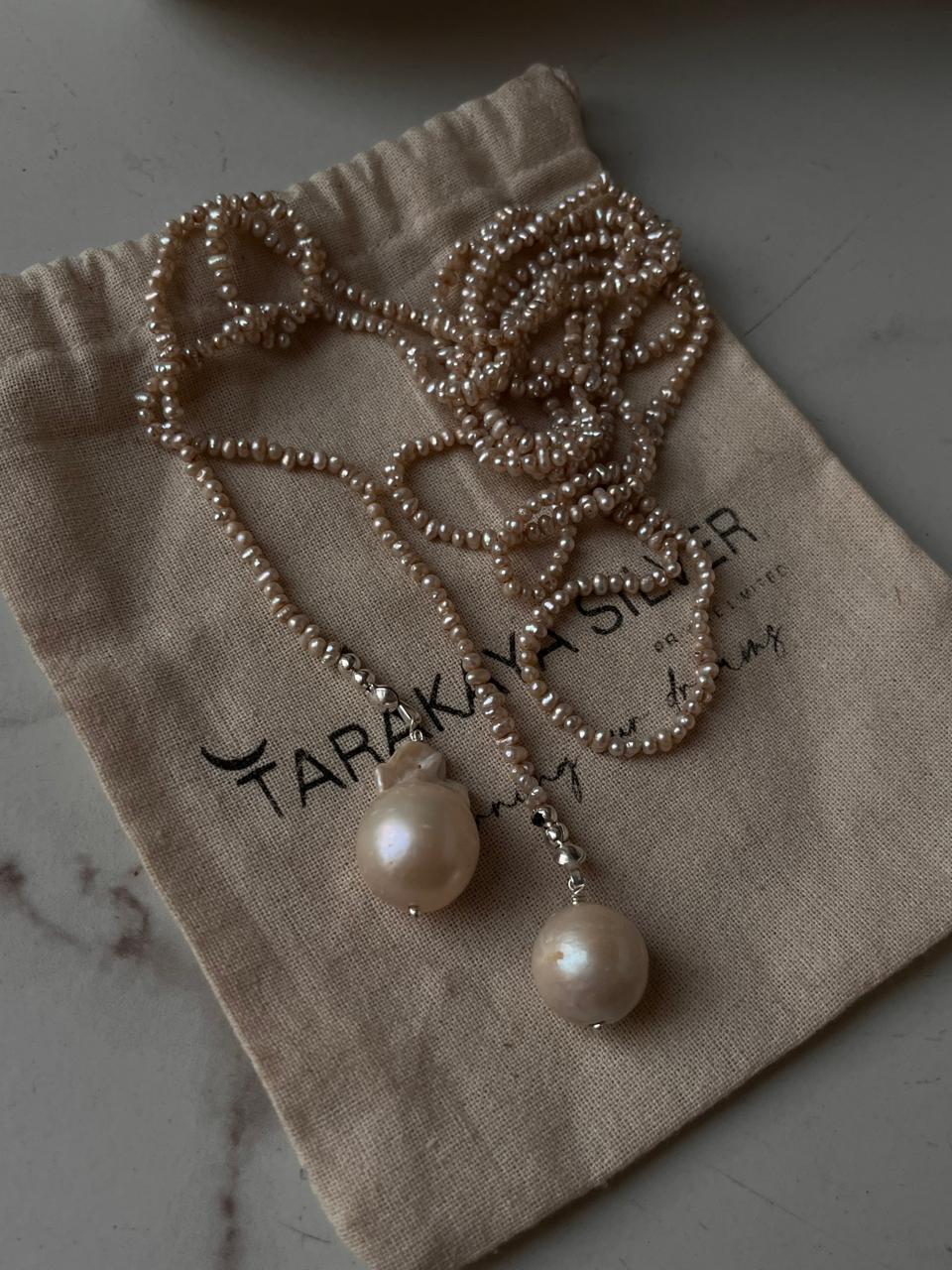 Timeless Basra pearl knot necklace with high-quality pearls
