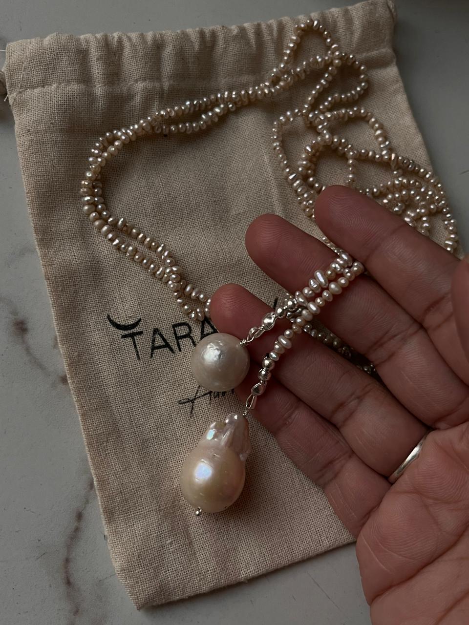 Elegant Basra pearl knot necklace with timeless design