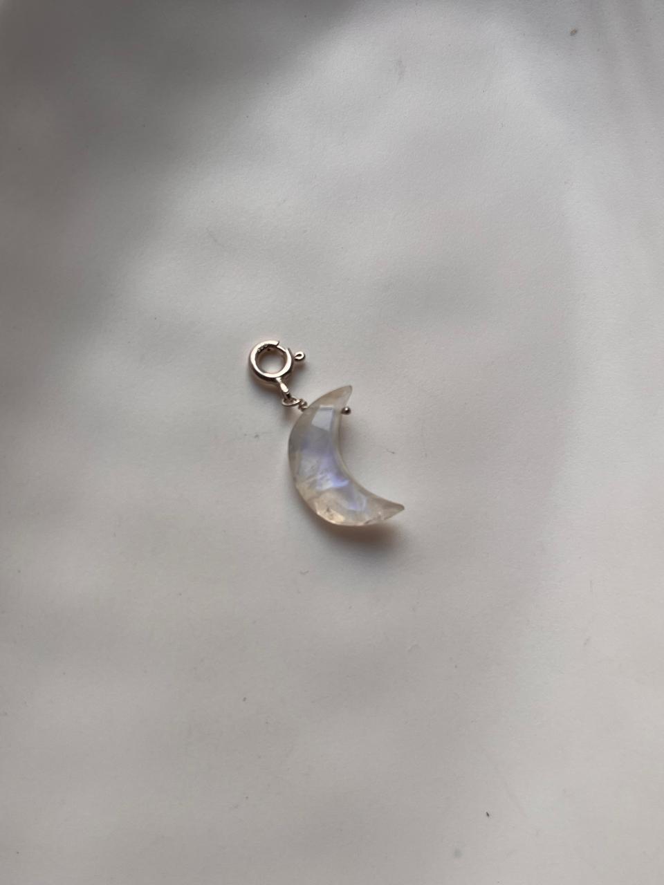 Healing Moonstone Crystal Moon Pendant